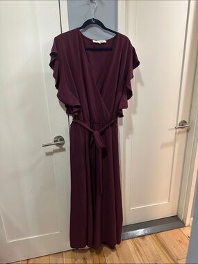 Hutch Burgundy Zia Cropped Jumpsuit Romper 3X
